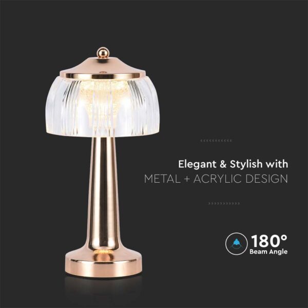 Φωτιστικό γραφείου LED 1W Eπαναφορτιζόμενο Χρυσού Χρώματος Dimmable V-TAC – 7938