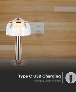 Φωτιστικό γραφείου LED 1W Eπαναφορτιζόμενο Χρυσού Χρώματος Dimmable V-TAC – 7938