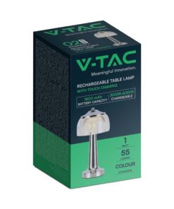 Φωτιστικό γραφείου LED 1W Eπαναφορτιζόμενο Χρώματος Χρωμίου dimmable V-TAC – 7939