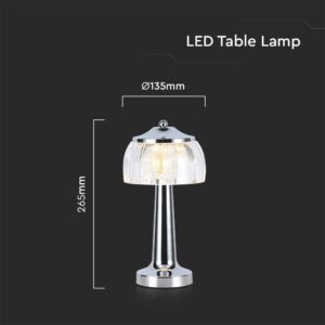 Φωτιστικό γραφείου LED 1W Eπαναφορτιζόμενο Χρώματος Χρωμίου dimmable V-TAC – 7939