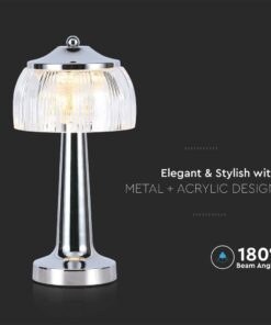 Φωτιστικό γραφείου LED 1W Eπαναφορτιζόμενο Χρώματος Χρωμίου dimmable V-TAC – 7939