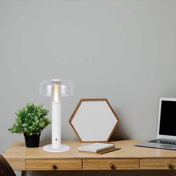 LED Επαναφορτιζόμενο Πορτατίφ V-TAC Dimmable με Λευκό Σώμα Θερμό Λευκό 3000K – 7941