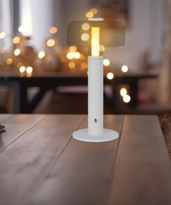 LED Επαναφορτιζόμενο Πορτατίφ V-TAC Dimmable με Λευκό Σώμα Θερμό Λευκό 3000K – 7941