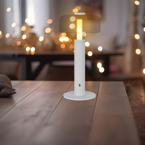 LED Επαναφορτιζόμενο Πορτατίφ V-TAC Dimmable με Λευκό Σώμα Θερμό Λευκό 3000K – 7941