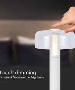 LED Επαναφορτιζόμενο Πορτατίφ V-TAC Dimmable με Λευκό Σώμα Θερμό Λευκό 3000K – 7941