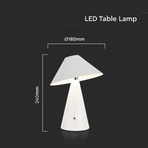 LED φωτιστικό γραφείου 3W επαναφορτιζόμενο 3σε1 CCT με λευκό σώμα dimmable V-TAC – 7948