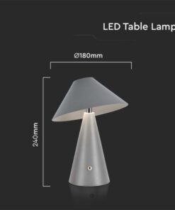 LED φωτιστικό γραφείου 3W επαναφορτιζόμενο 3σε1 CCT με γκρι σώμα dimmable V-TAC – 7949