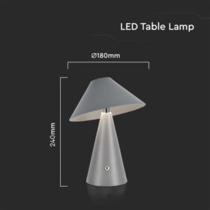 LED φωτιστικό γραφείου 3W επαναφορτιζόμενο 3σε1 CCT με γκρι σώμα dimmable V-TAC – 7949