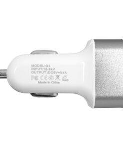 Globostar® 79501 Ασημί Φορτιστής Αυτοκινήτου DC 12-24V με 3 Εξόδους USB DC 5V Max 3.1A 20W και Καλώδιο USB σε Type-C