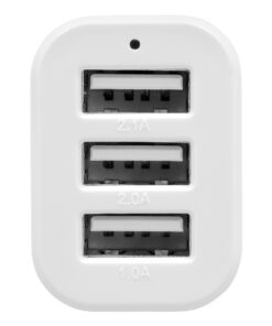 Globostar® 79501 Ασημί Φορτιστής Αυτοκινήτου DC 12-24V με 3 Εξόδους USB DC 5V Max 3.1A 20W και Καλώδιο USB σε Type-C