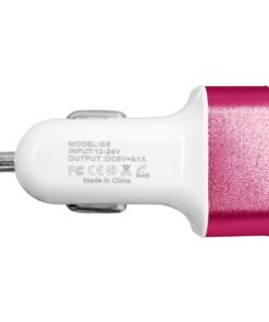 Globostar® 79504 Ροζ Φορτιστής Αυτοκινήτου DC 12-24V με 3 Εξόδους USB DC 5V Max 3.1A 20W και Καλώδιο USB σε Type-C