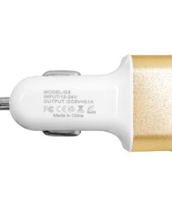 Globostar® 79505 Χρυσός Φορτιστής Αυτοκινήτου DC 12-24V με 3 Εξόδους USB DC 5V Max 3.1A 20W και Καλώδιο USB σε Type-C