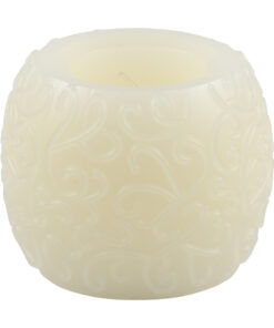 GloboStar® CANDLE 79537 Διακοσμητικό Realistic Κερί με LED Εφέ Κινούμενης Φλόγας – Μπαταρίας 3 x LR1130 Θερμό Λευκό 2700K Μπεζ D6 x H5cm