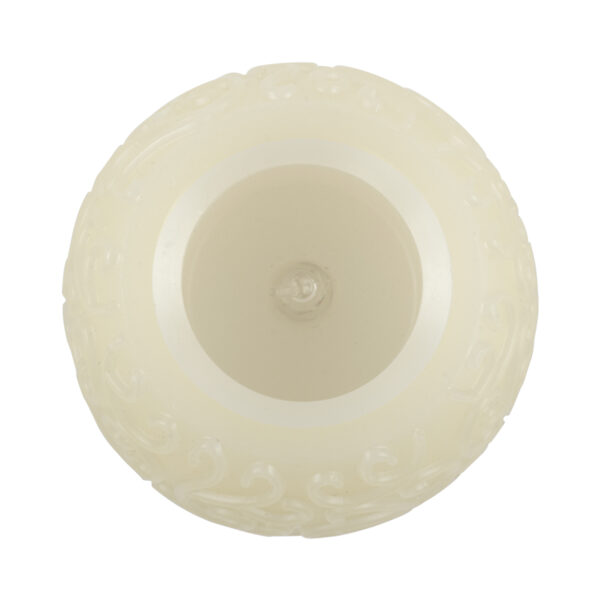 GloboStar® CANDLE 79537 Διακοσμητικό Realistic Κερί με LED Εφέ Κινούμενης Φλόγας – Μπαταρίας 3 x LR1130 Θερμό Λευκό 2700K Μπεζ D6 x H5cm