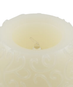 GloboStar® CANDLE 79537 Διακοσμητικό Realistic Κερί με LED Εφέ Κινούμενης Φλόγας – Μπαταρίας 3 x LR1130 Θερμό Λευκό 2700K Μπεζ D6 x H5cm