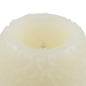 GloboStar® CANDLE 79537 Διακοσμητικό Realistic Κερί με LED Εφέ Κινούμενης Φλόγας – Μπαταρίας 3 x LR1130 Θερμό Λευκό 2700K Μπεζ D6 x H5cm