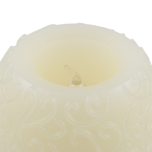 GloboStar® CANDLE 79537 Διακοσμητικό Realistic Κερί με LED Εφέ Κινούμενης Φλόγας – Μπαταρίας 3 x LR1130 Θερμό Λευκό 2700K Μπεζ D6 x H5cm