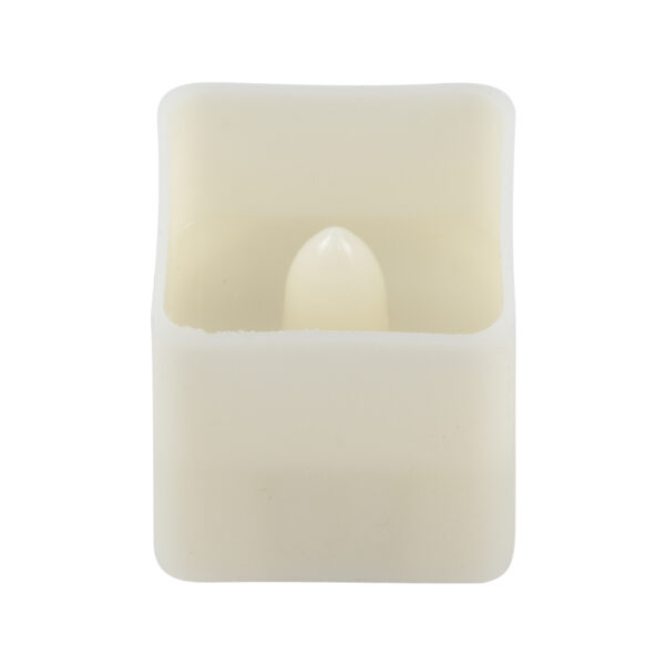 GloboStar® CANDLE 79538 ΣΕΤ 12 x Διακοσμητικά Realistic Κεράκια με LED Εφέ Κινούμενης Φλόγας – Μπαταρίας 12 x CR2032 Θερμό Λευκό 2700K Μπεζ L3.5 x W3.5 x H3.5cm