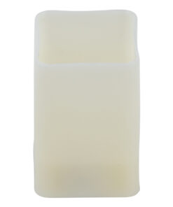 GloboStar® CANDLE 79539 ΣΕΤ 12 x Διακοσμητικά Realistic Κεράκια με LED Εφέ Κινούμενης Φλόγας – Μπαταρίας 12 x CR2032 Θερμό Λευκό 2700K Μπεζ L3.7 x W3.7 x H5.5cm