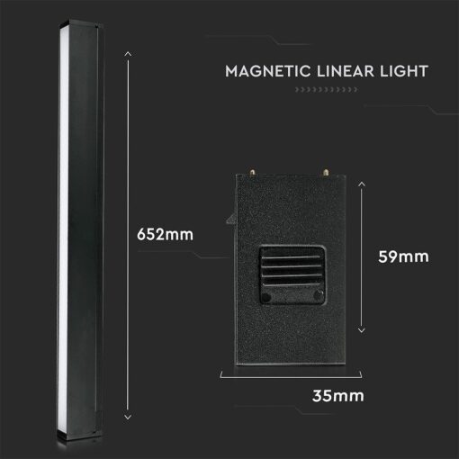 LED Μαγνητικό Φωτιστικό Ράγας 20W V-TAC Μαύρο CRI 90 24V 100° Φυσικό 4000K – 7955
