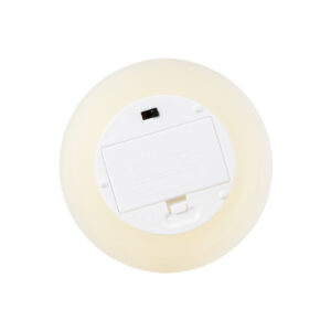 GloboStar® FIREFLAME 79541 Διακοσμητικό Realistic Κερί Παραφίνης με LED Εφέ Κινούμενης Φλόγας – Μπαταρίας & Ασύρματο Χειριστήριο IR Θερμό Λευκό 2700K Dimmable – Φ10 x Υ10cm