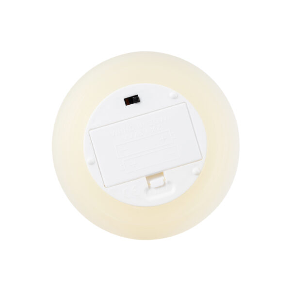 GloboStar® FIREFLAME 79541 Διακοσμητικό Realistic Κερί Παραφίνης με LED Εφέ Κινούμενης Φλόγας – Μπαταρίας & Ασύρματο Χειριστήριο IR Θερμό Λευκό 2700K Dimmable – Φ10 x Υ10cm