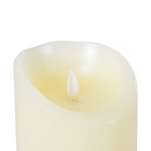 GloboStar® FIREFLAME 79541 Διακοσμητικό Realistic Κερί Παραφίνης με LED Εφέ Κινούμενης Φλόγας – Μπαταρίας & Ασύρματο Χειριστήριο IR Θερμό Λευκό 2700K Dimmable – Φ10 x Υ10cm