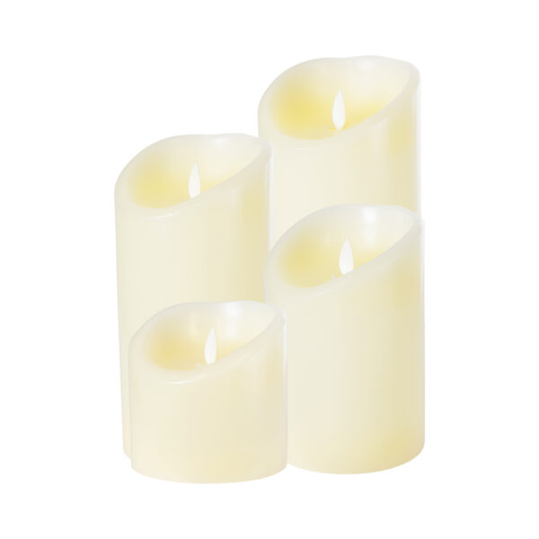 GloboStar® FIREFLAME 79541 Διακοσμητικό Realistic Κερί Παραφίνης με LED Εφέ Κινούμενης Φλόγας – Μπαταρίας & Ασύρματο Χειριστήριο IR Θερμό Λευκό 2700K Dimmable – Φ10 x Υ10cm