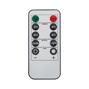 GloboStar® FIREFLAME 79541 Διακοσμητικό Realistic Κερί Παραφίνης με LED Εφέ Κινούμενης Φλόγας – Μπαταρίας & Ασύρματο Χειριστήριο IR Θερμό Λευκό 2700K Dimmable – Φ10 x Υ10cm