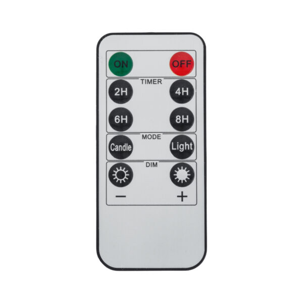 GloboStar® FIREFLAME 79541 Διακοσμητικό Realistic Κερί Παραφίνης με LED Εφέ Κινούμενης Φλόγας – Μπαταρίας & Ασύρματο Χειριστήριο IR Θερμό Λευκό 2700K Dimmable – Φ10 x Υ10cm