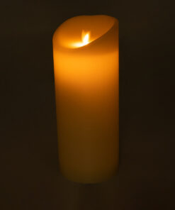 GloboStar® FIREFLAME 79544 Διακοσμητικό Realistic Κερί Παραφίνης με LED Εφέ Κινούμενης Φλόγας – Μπαταρίας & Ασύρματο Χειριστήριο IR Θερμό Λευκό 2700K Dimmable – Φ10 x Υ25cm