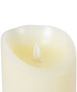 GloboStar® FIREFLAME 79544 Διακοσμητικό Realistic Κερί Παραφίνης με LED Εφέ Κινούμενης Φλόγας – Μπαταρίας & Ασύρματο Χειριστήριο IR Θερμό Λευκό 2700K Dimmable – Φ10 x Υ25cm