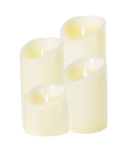 GloboStar® FIREFLAME 79544 Διακοσμητικό Realistic Κερί Παραφίνης με LED Εφέ Κινούμενης Φλόγας – Μπαταρίας & Ασύρματο Χειριστήριο IR Θερμό Λευκό 2700K Dimmable – Φ10 x Υ25cm