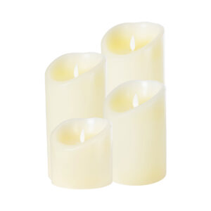 GloboStar® FIREFLAME 79544 Διακοσμητικό Realistic Κερί Παραφίνης με LED Εφέ Κινούμενης Φλόγας – Μπαταρίας & Ασύρματο Χειριστήριο IR Θερμό Λευκό 2700K Dimmable – Φ10 x Υ25cm