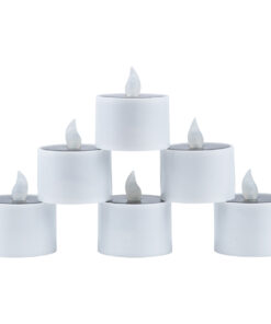 GloboStar® CANDLE 79546 ΣΕΤ 6 x Αυτόνομα Ηλιακά Διακοσμητικά Realistic Κεράκια με LED Εφέ Κινούμενης Φλόγας – 400mAh Μπαταρία – Φωτοβολταϊκό Πάνελ – Θερμό Λευκό 2700K Μπεζ D5.3 x H6cm