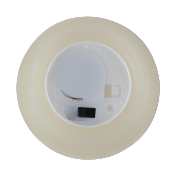 GloboStar® CANDLE 79549 ΣΕΤ 2 x Διακοσμητικά Realistic Κεράκια με LED Εφέ Κινούμενης Φλόγας – Μπαταρίας 12 x CR2032 Θερμό Λευκό 2700K Μπεζ D6 x H5cm