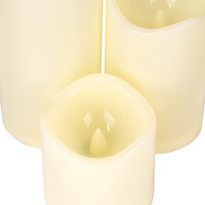 GloboStar® 79552 ΣΕΤ 3 Διακοσμητικών Realistic Κεριών με LED Εφέ Κινούμενης Φλόγας – Μπαταρίας & Ασύρματο Χειριστήριο IR Θερμό Λευκό 3000K Dimmable