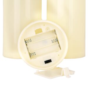 GloboStar® 79552 ΣΕΤ 3 Διακοσμητικών Realistic Κεριών με LED Εφέ Κινούμενης Φλόγας – Μπαταρίας & Ασύρματο Χειριστήριο IR Θερμό Λευκό 3000K Dimmable