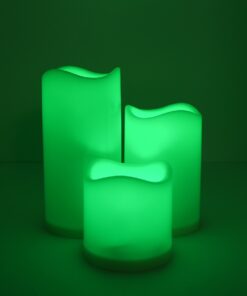 GloboStar® 79553 ΣΕΤ 3 Διακοσμητικών Realistic Κεριών με LED Εφέ Κινούμενης Φλόγας – Μπαταρίας & Ασύρματο Χειριστήριο IR Πολύχρωμα RGB Dimmable