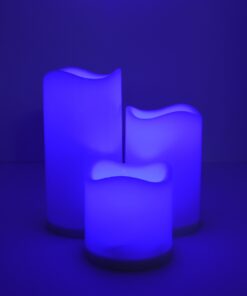 GloboStar® 79553 ΣΕΤ 3 Διακοσμητικών Realistic Κεριών με LED Εφέ Κινούμενης Φλόγας – Μπαταρίας & Ασύρματο Χειριστήριο IR Πολύχρωμα RGB Dimmable