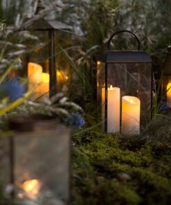 GloboStar® 79555 ΣΕΤ 3 Διακοσμητικών Realistic Κεριών Παραφίνης με LED Εφέ Κινούμενης Φλόγας – Μπαταρίας & Ασύρματο Χειριστήριο IR Θερμό Λευκό 3000K Dimmable