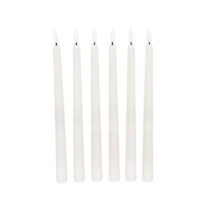 GloboStar® 79563 ΣΕΤ 6 Διακοσμητικών Realistic Κεριών Κηροπηγίου με LED Εφέ Κινούμενης Φλόγας – Μπαταρίας & Ασύρματο Χειριστήριο IR Θερμό Λευκό 2700K Dimmable