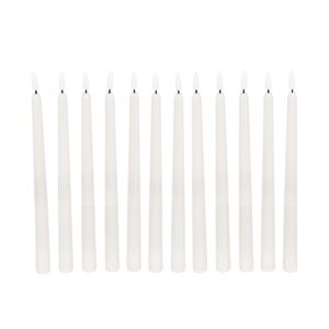 GloboStar® 79564 ΣΕΤ 12 Διακοσμητικών Realistic Κεριών Κηροπηγίου με LED Εφέ Κινούμενης Φλόγας – Μπαταρίας & Ασύρματο Χειριστήριο IR Θερμό Λευκό 2700K Dimmable
