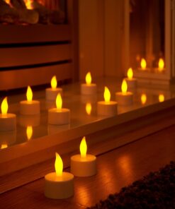 GloboStar® 79565 ΣΕΤ 12 Διακοσμητικών Realistic Κεριών με LED Εφέ Κινούμενης Φλόγας – με Ενσωματωμένη Μπαταρία – Επαναφορτιζόμενα & Βάση Φόρτισης Θερμό Λευκό 2700K