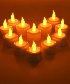 GloboStar® 79565 ΣΕΤ 12 Διακοσμητικών Realistic Κεριών με LED Εφέ Κινούμενης Φλόγας – με Ενσωματωμένη Μπαταρία – Επαναφορτιζόμενα & Βάση Φόρτισης Θερμό Λευκό 2700K