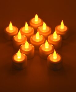 GloboStar® 79565 ΣΕΤ 12 Διακοσμητικών Realistic Κεριών με LED Εφέ Κινούμενης Φλόγας – με Ενσωματωμένη Μπαταρία – Επαναφορτιζόμενα & Βάση Φόρτισης Θερμό Λευκό 2700K