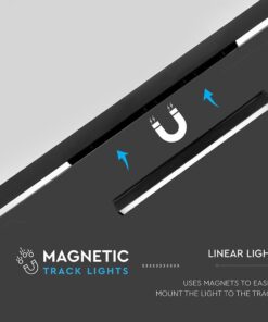 LED Μαγνητικό Φωτιστικό Ράγας 30W V-TAC Μαύρο CRI 90 24V 100° Φυσικό 4000K – 7957