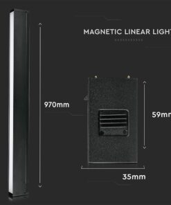 LED Μαγνητικό Φωτιστικό Ράγας 30W V-TAC Μαύρο CRI 90 24V 100° Φυσικό 4000K – 7957