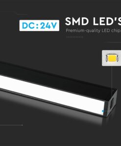 LED Μαγνητικό Φωτιστικό Ράγας 30W V-TAC Μαύρο CRI 90 24V 100° Φυσικό 4000K – 7957