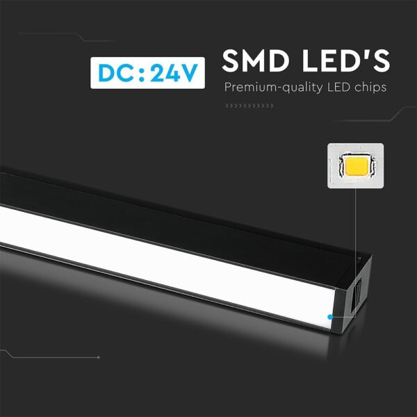 LED Μαγνητικό Φωτιστικό Ράγας 30W V-TAC Μαύρο CRI 90 24V 100° Φυσικό 4000K – 7957